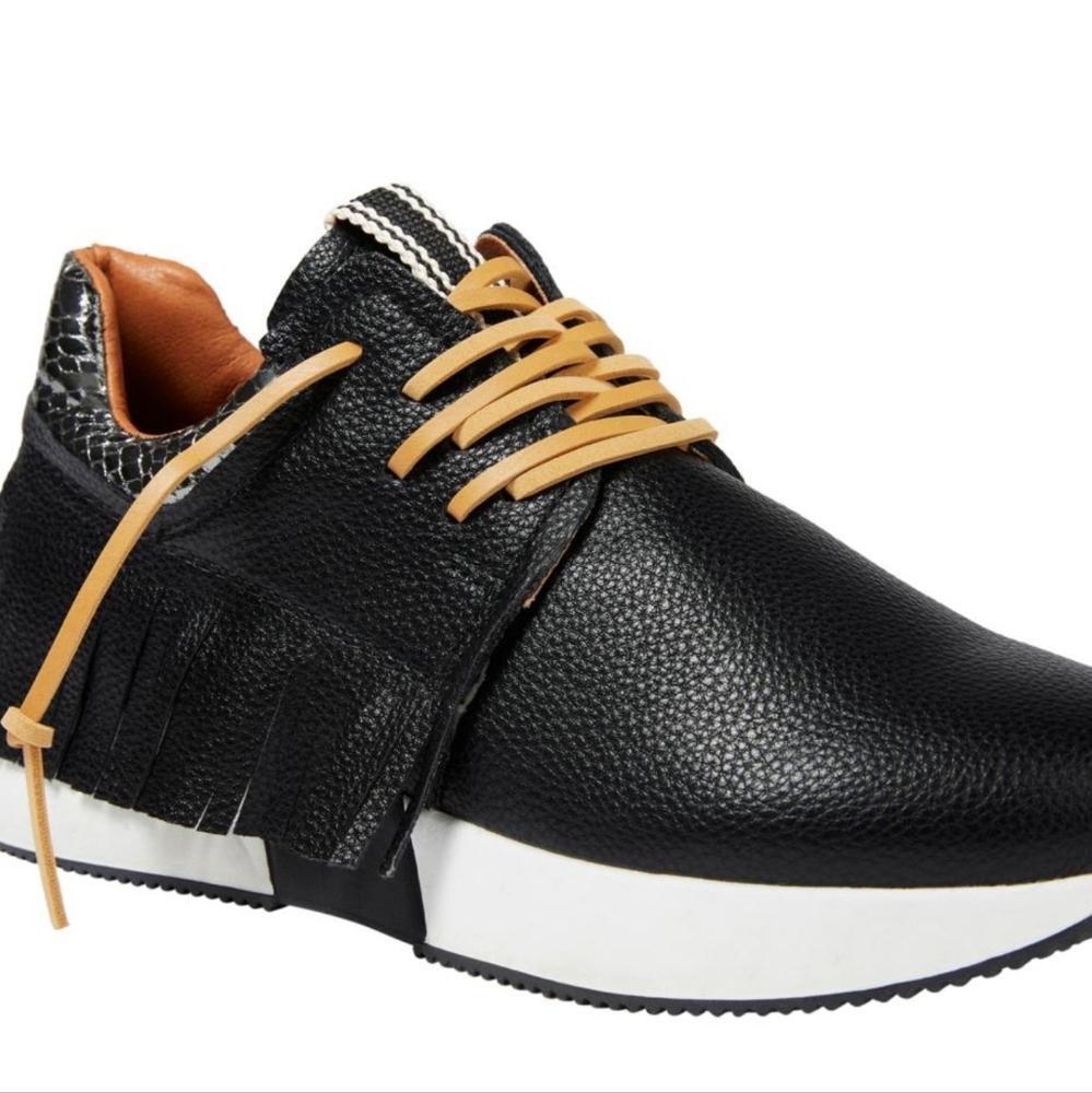 New Shushop black sneakers with fringe & sparkle